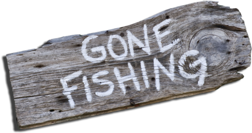 Gone Fishing Png - Vintage Gone Fishing Sign (500x275), Png Download