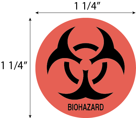Labels Per Roll - Biohazard Warning Label (441x384), Png Download
