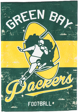Green Bay Packers Vintage Garden Flag 18"h 3 Pc Min - Team Sports America Green Bay Packers Vintage Linen (500x500), Png Download