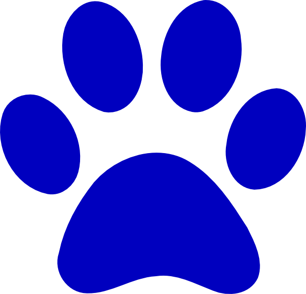 True Blue Paw Print Png Clip Art (600x578), Png Download