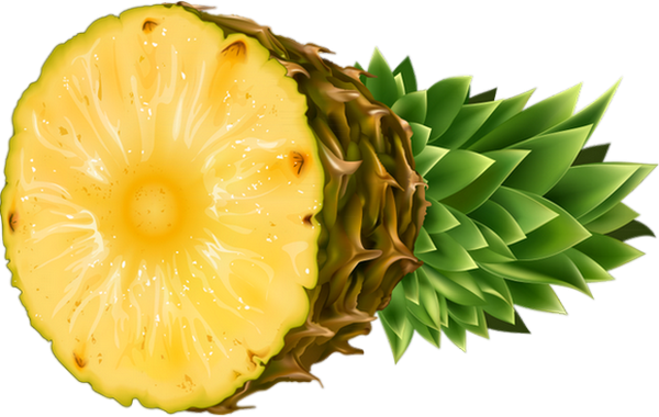 Coconut Pineapple Png (600x380), Png Download