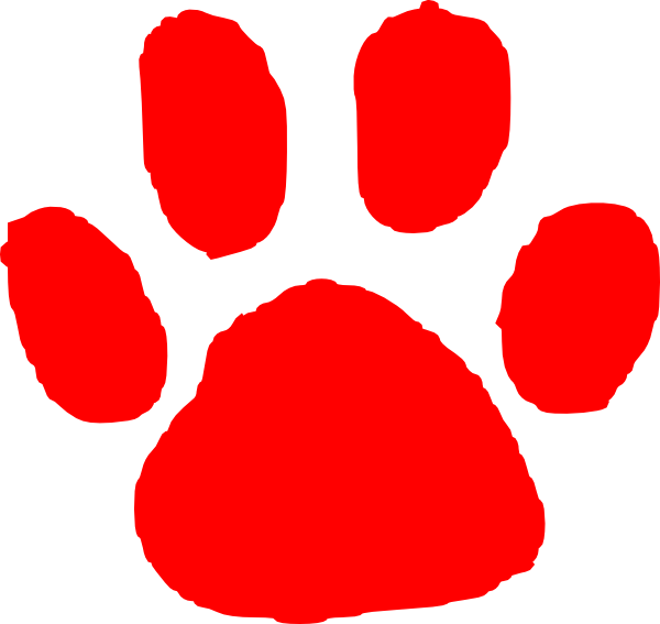 Red Paw Print Png (600x567), Png Download