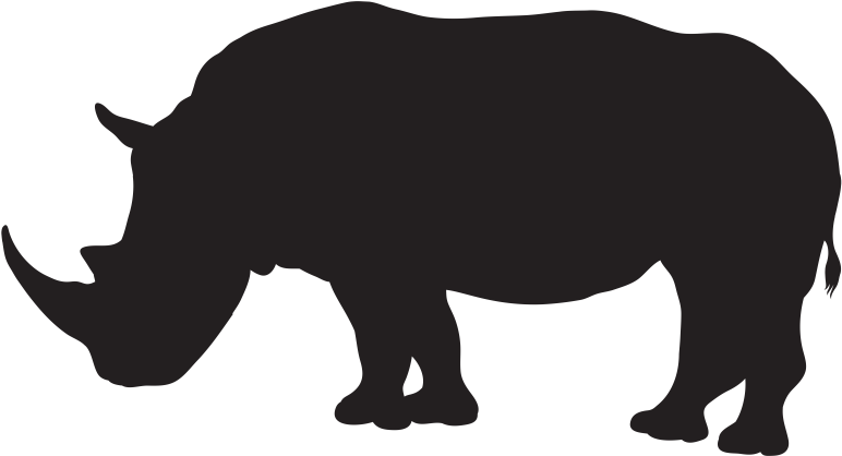 Rhino Clipart Real - Rhino Silhouette Clip Art (800x427), Png Download