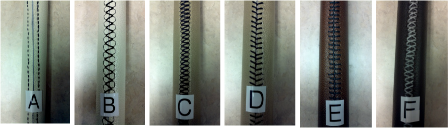 A ) Parallel Stitch B) Hexagon Stitch C) Diamond Stitch - Chainsaw (890x256), Png Download