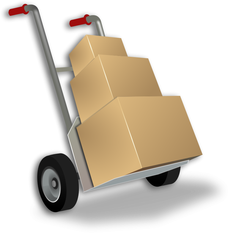 Hand Truck Clip Art (594x596), Png Download
