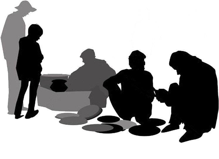 People Sitting Silhouette Png - Market Silhouette (750x648), Png Download