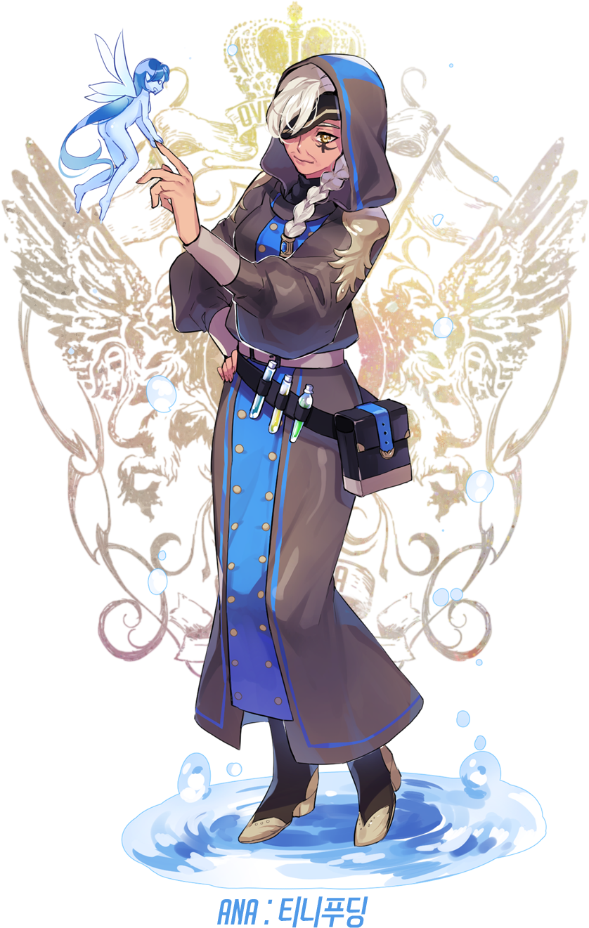 Ana Amari - Ana Overwatch Dibujo Png (1000x1415), Png Download