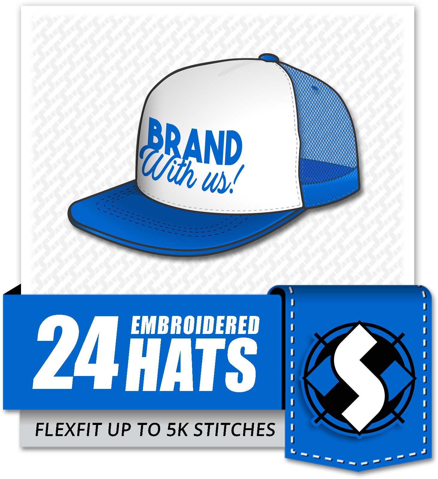 24-embroidered Hats - Hat (1800x1800), Png Download