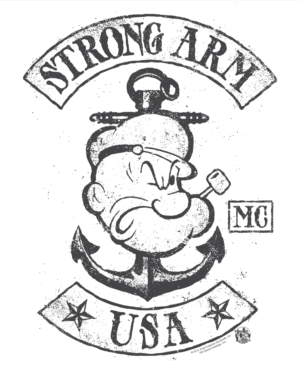 Popeye Strong Arm Mc Men's Regular Fit T-shirt - Popeye Custom Strong Arm Mc Premium Ultra-soft Junior's (1008x1242), Png Download