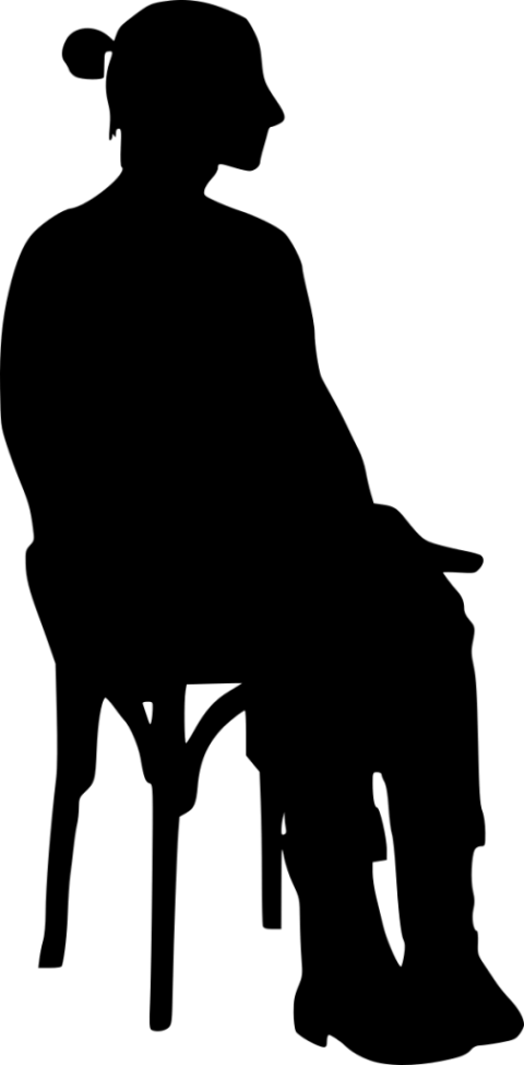 Free Png Sitting In Chair Silhouette Png Images Transparent - Portable Network Graphics (480x974), Png Download