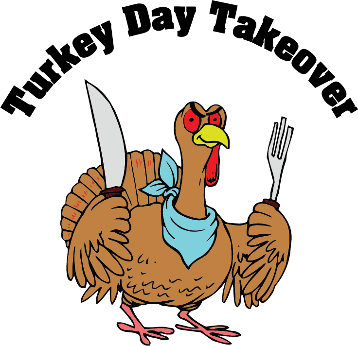28 Collection Of Angry Turkey Drawing - Turkey With Knife And Fork (736x712), Png Download