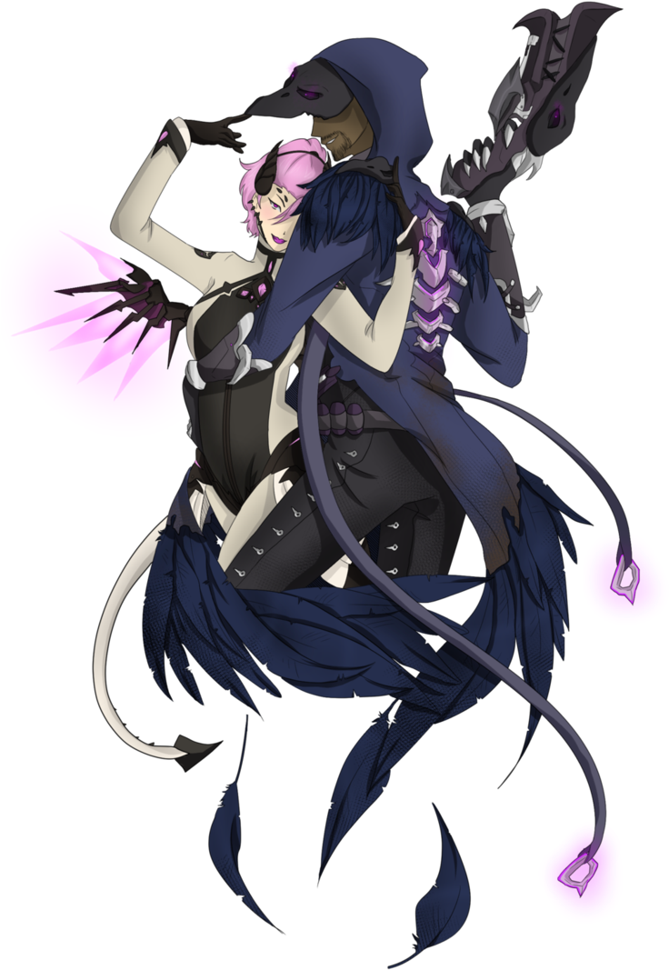 Overwatch Purple Anime Mangaka - Reaper Nevermore Fan Art (740x1079), Png Download
