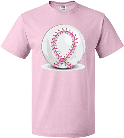 Download Transparent Pink Breast Cancer Ribbon Baseball With The ...