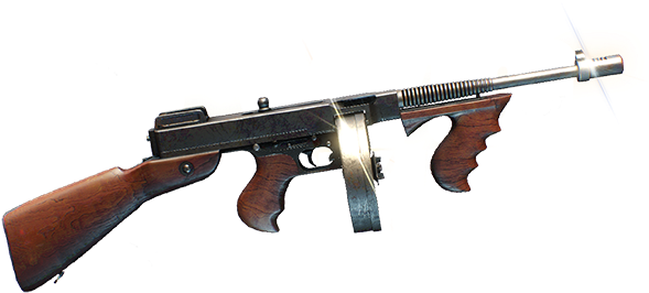 Chicago Typewriter Ovk - Tommy Gun No Background (600x296), Png Download
