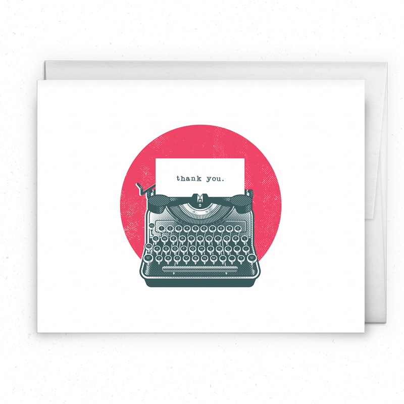 Thank You Typewriter Card - Smiley (530x530), Png Download