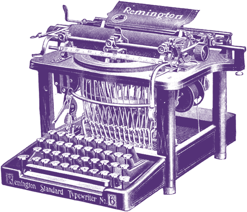 Png Royalty Free Library Stock Images Oh So Nifty Graphics - Remington Typewriter Nthe Model 6 Remington Rolled (495x426), Png Download