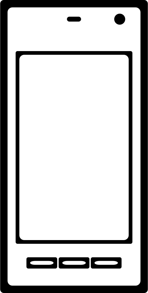 Mobile Phone Outline With Three Rectangular Buttons - Icon (496x980), Png Download