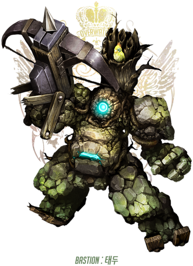 I Almost Mistook Him For Mccree At First But Then It - Golem Bastion Overwatch (564x798), Png Download