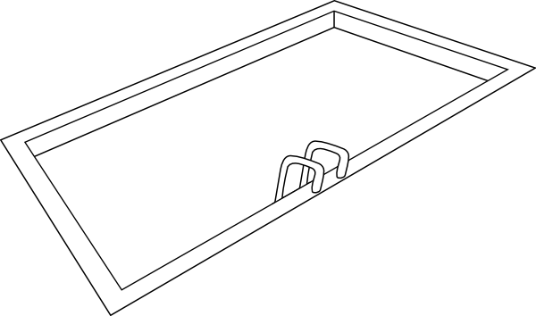 Original Png Clip Art File Swimming Pool Outline Svg (600x354), Png Download