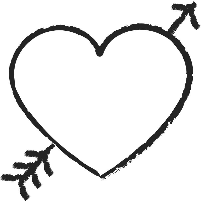 Heart With Arrow Rubber Stamp - Heart With Arrow Clip Art (800x800), Png Download