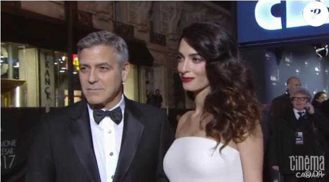 George Et Amal Clooney Lors De Leur Arrivée À La Salle - George Clooney (950x357), Png Download