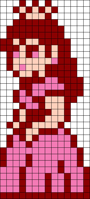 P Peach Toadstool Perler Bead Pattern / Bead Sprite - Peach Super Mario Bros 3 (295x652), Png Download