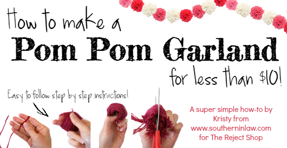 How To Make A Diy Pom Pom Garland For Less Than $10 - How-to (580x300), Png Download