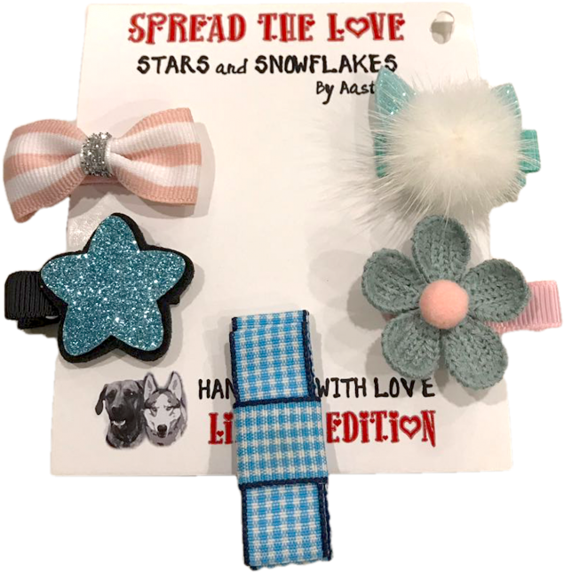 Aqua Pom-pom Hairclips - Craft (742x800), Png Download