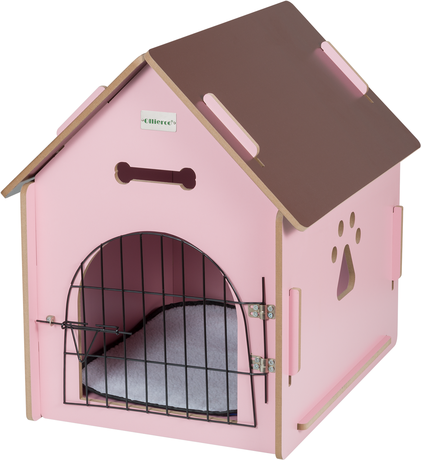 Allieroo Dog House Crate Wooden Kennel Indoor Condo - Small Dog House (1500x1500), Png Download