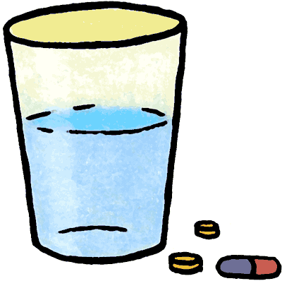 Pills And Water Clipart (400x398), Png Download