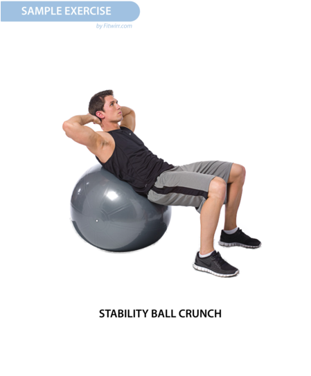 Exercise Ball Workout Exercise Poster For Men 18"x24" - Men's Health Rutinas Abs (461x599), Png Download