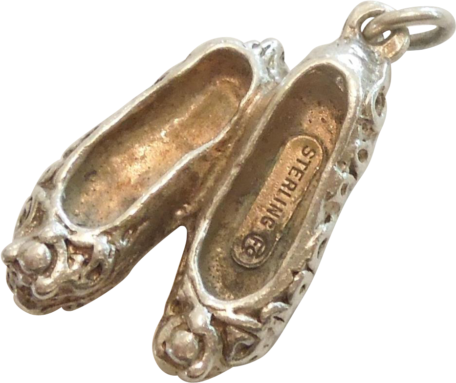 Vintage 3d Sterling Silver Pair Of Ballet Slippers - Ballet Flat (932x932), Png Download