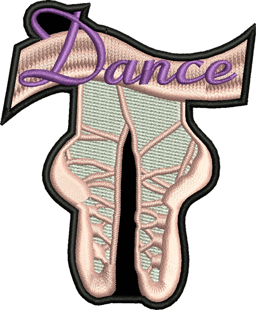 Ballet Slippers Dance Iron-on Patch (500x604), Png Download
