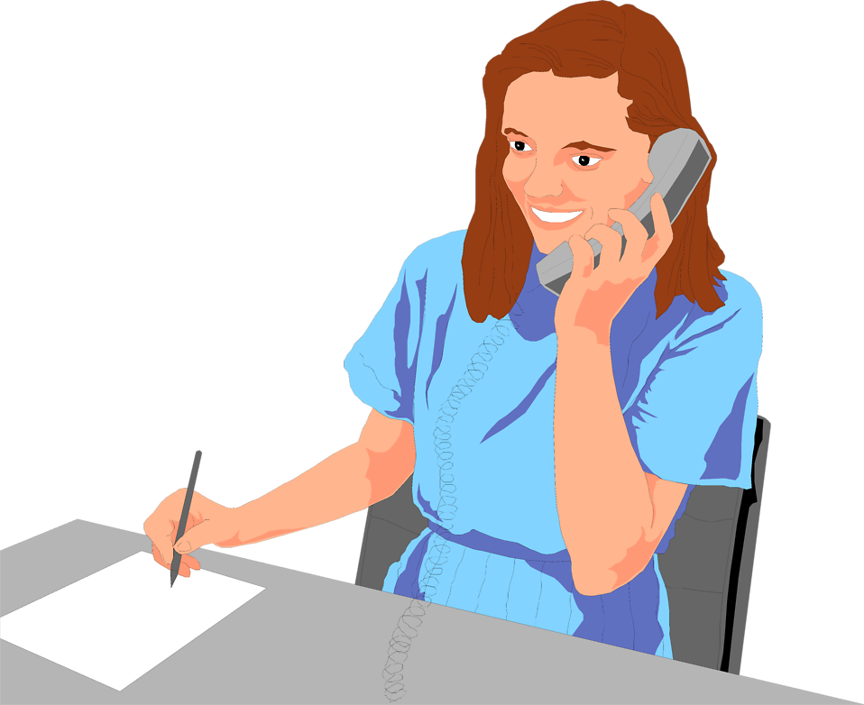 Women Clipart Phone Call - รับ โทรศัพท์ (958x782), Png Download