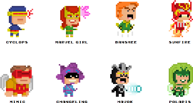 X Men Set 2 8 Bit Pixel Art - Juki (772x431), Png Download