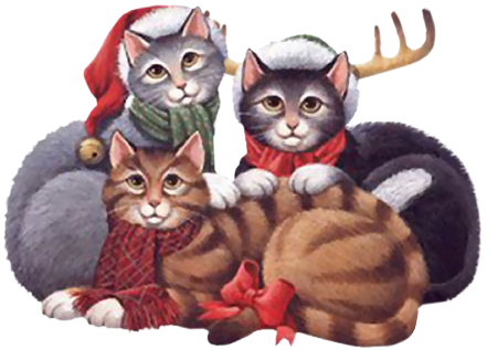 Click The Buttons To See How These Images Will Look - Christmas Kitties (441x317), Png Download