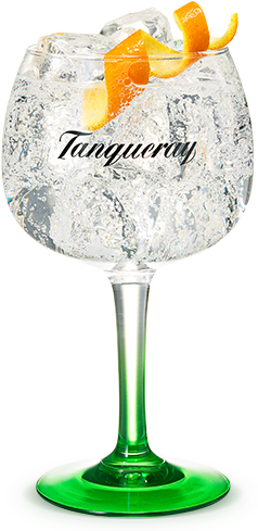 Tanqueray & Tonic With Orange Peel - Tanqueray Cocktail (244x521), Png Download