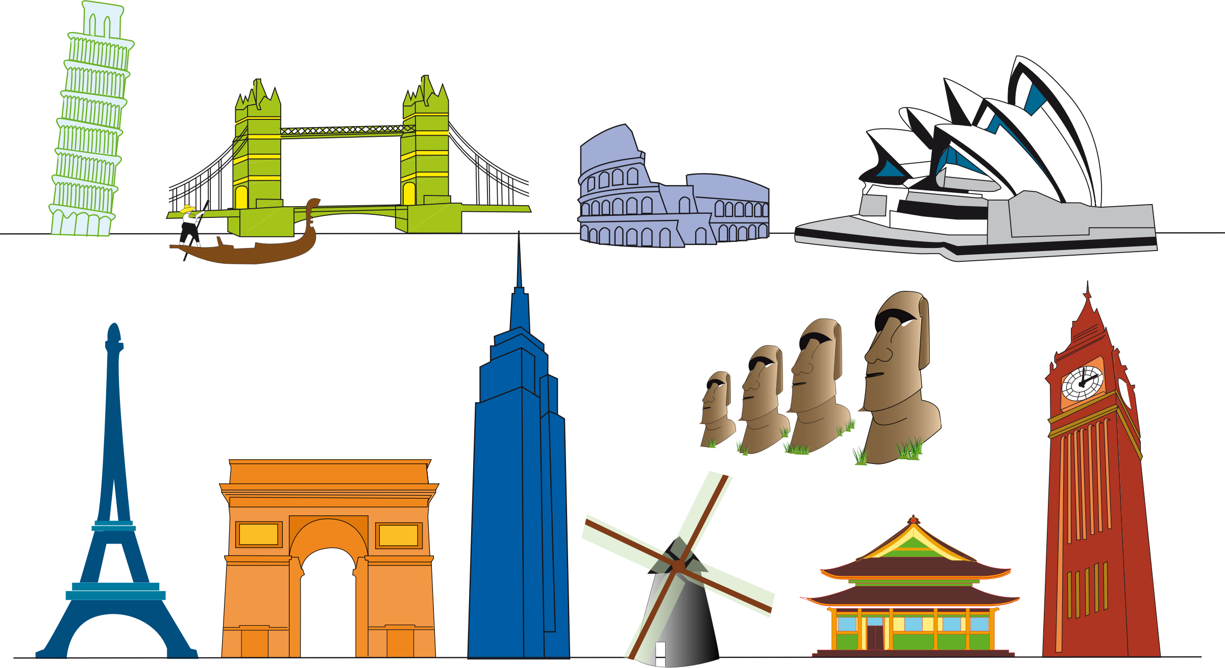 Go To Image - Monuments Clipart (2400x1309), Png Download