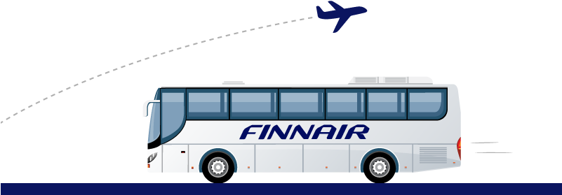 Finnair Bussi Vaalea Tausta - Finnair Bus (800x292), Png Download
