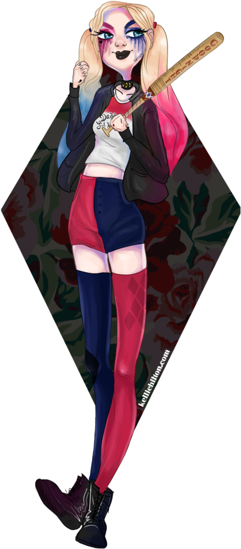Harley Quinn-kay~resources - Fashion Illustration (656x1219), Png Download