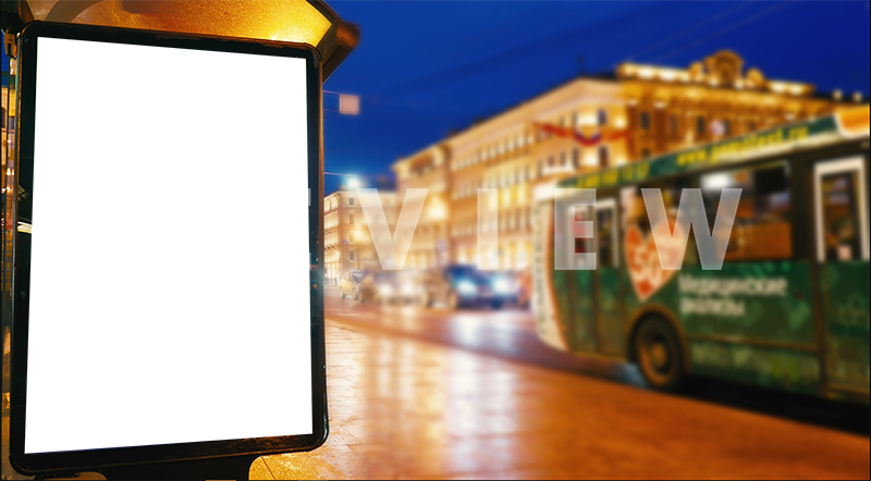 A Vertical Outdoor Signage On The Side Of A City Bus - Tour Bus Service (800x442), Png Download