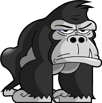 Gorilla Clipart Cartoon - Cartoon Gorilla Png (356x358), Png Download