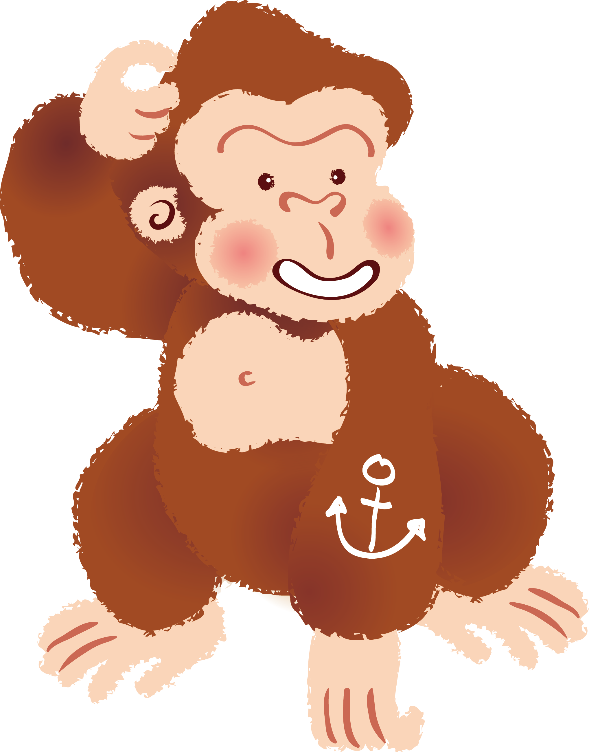 Gorilla Clipart Orangutan - Gorilla (2036x2598), Png Download