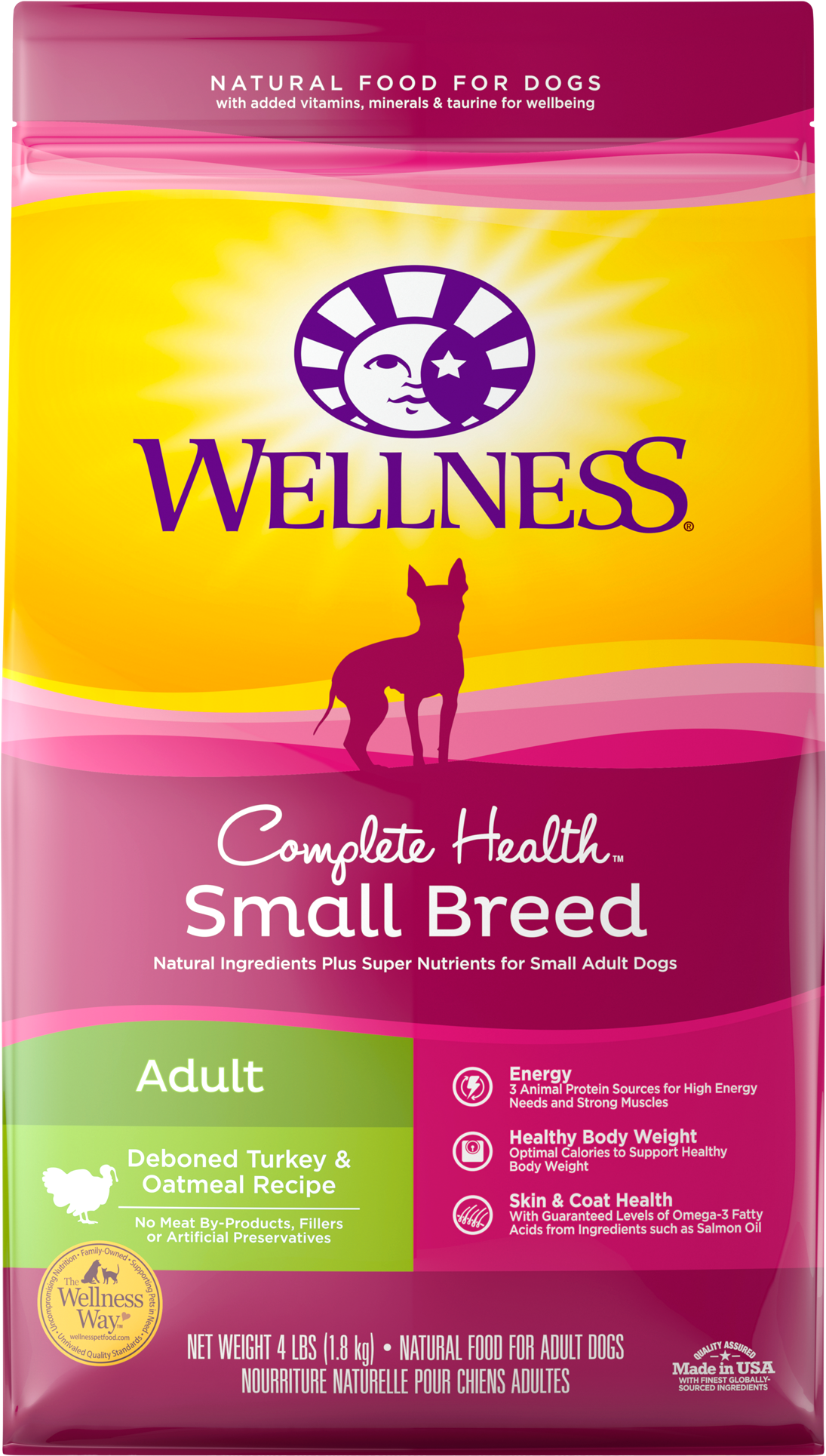 Ch Small Breed Adult Turkey Oat - Wellness Natural Pet Food Wellness Complete Health (2000x2000), Png Download