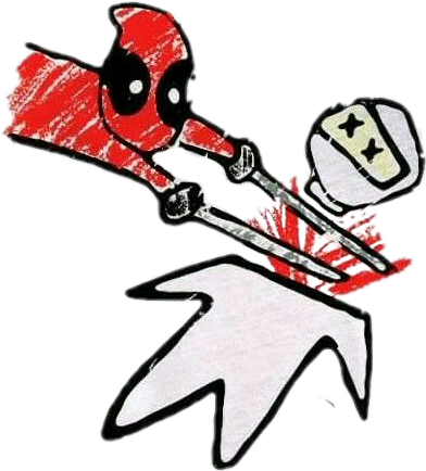 Freetoedit Cute Kawaii Chibi Marvel Deadpool Murder - Deadpool Cartoon Drawing (392x434), Png Download