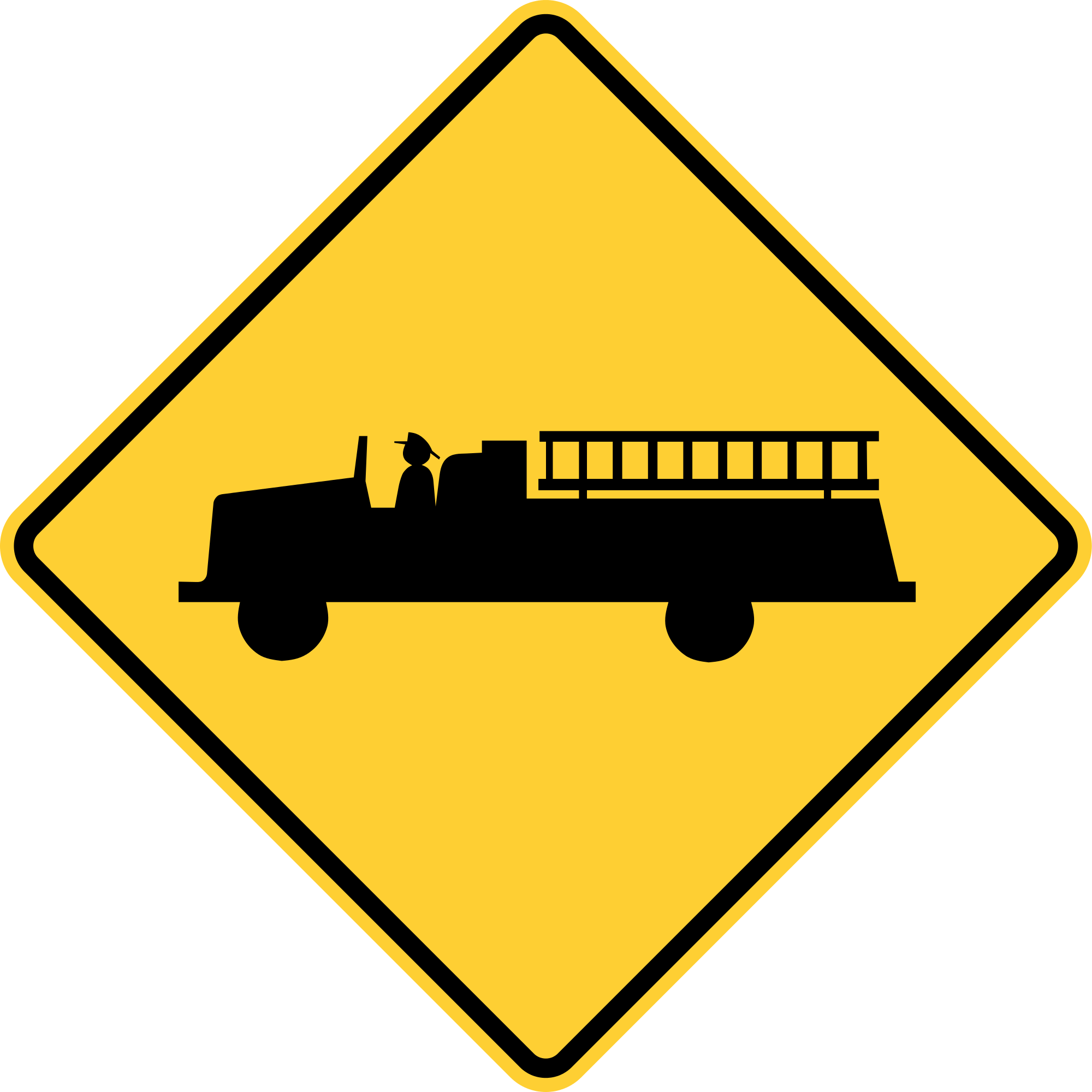 Road Crossing Clipart - Emergency Vehicle Warning Signs (2000x2000), Png Download