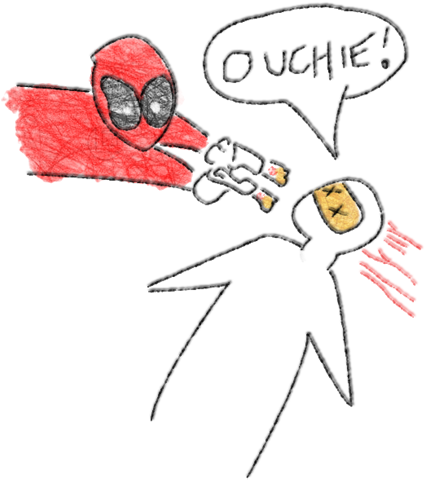 Daddy Needs To Express Some Rage - Deadpool Drawing In Movie (540x600), Png Download