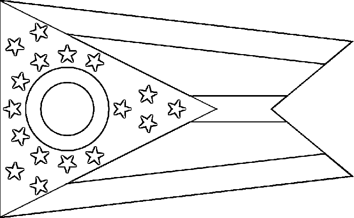 Ohio State Flag Outline (700x431), Png Download