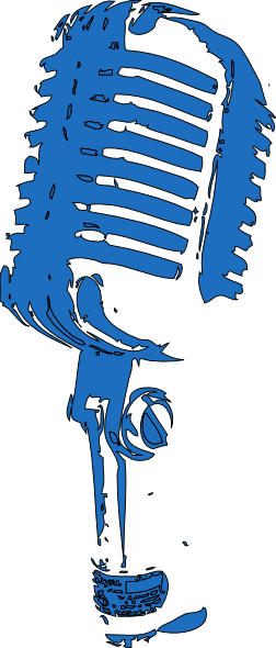 Microphone Clipart Black And White (252x590), Png Download