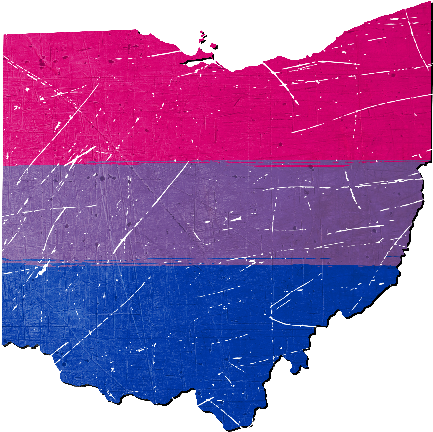 Ohio Silhouette Bisexual Pride Flag - Map Of Ohio (500x500), Png Download